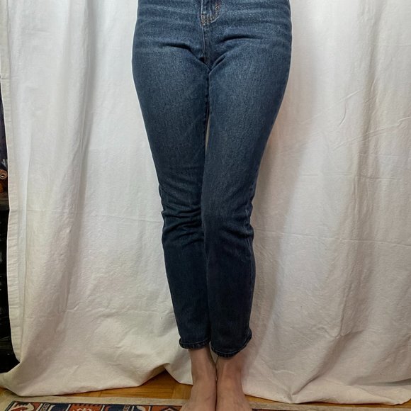 High-Rise Dark Blue Cheap Monday Donna Jeans 25 x 32 - Picture 2 of 8